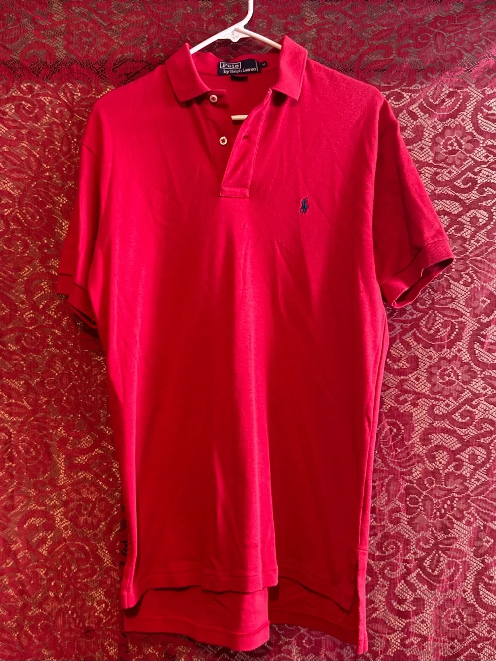 Polo Ralph Lauren Red Short Sleeve Pique Polo Shirt Size M Vintage Prep